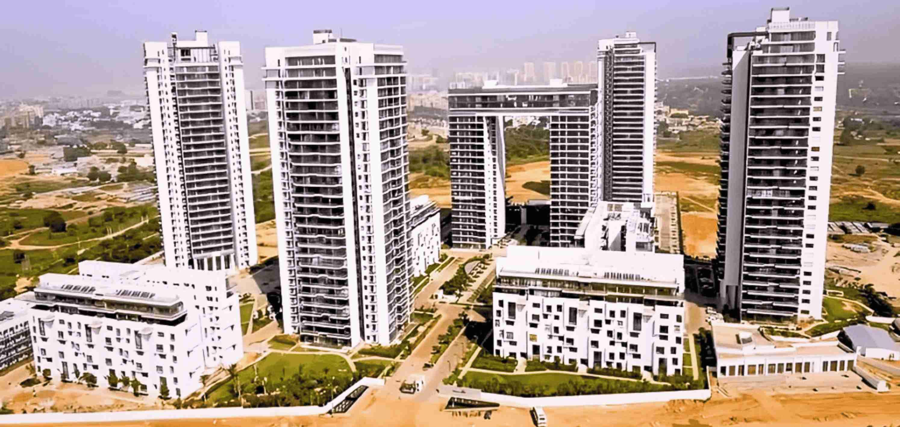 Landscaped greens near clubhouse at IREO Grand Arch Gurgaon